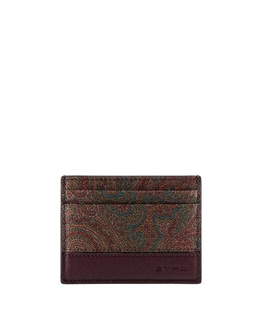 Etro Brown Cardholder Arnica for men
