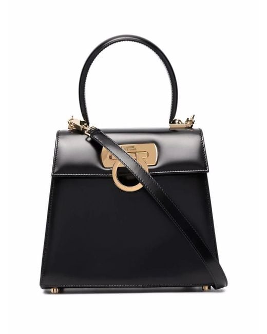 Ferragamo Black Iconic Top Handle Bags