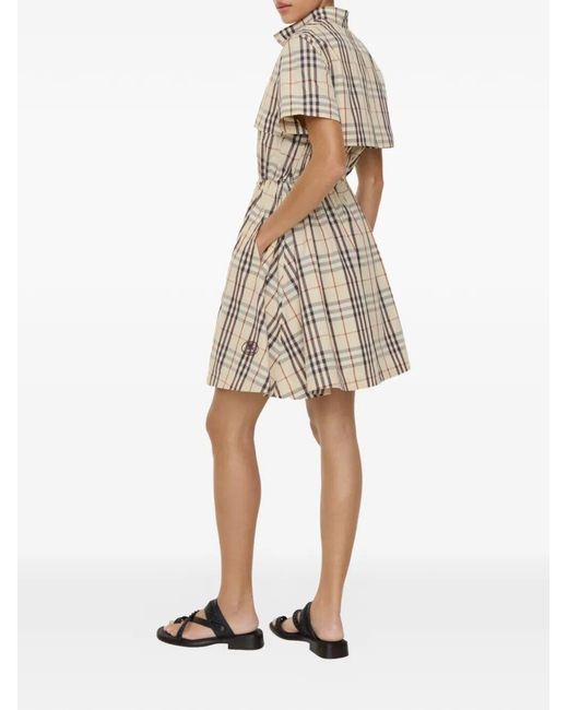 Burberry Multicolor Check Cotton Short-Sleeved Dress