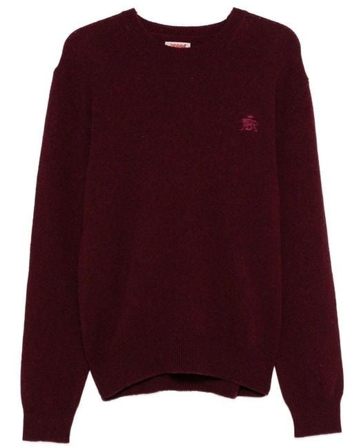 Baracuta Purple Sheltand Crew Neck Pullover for men