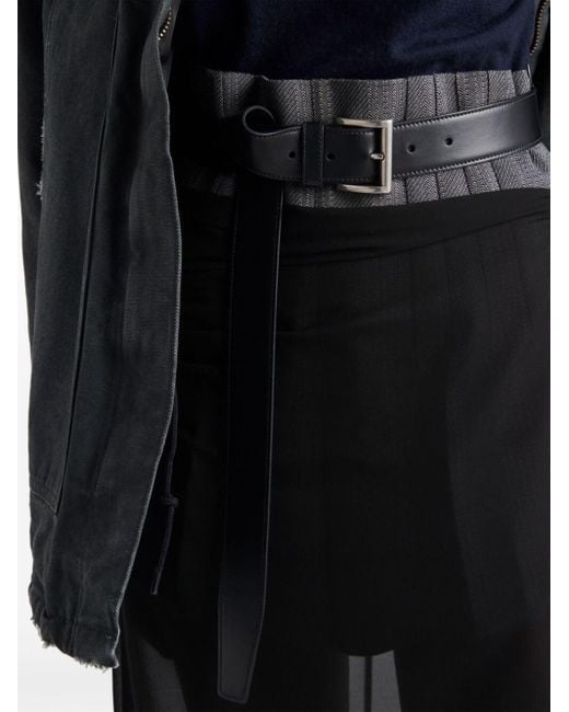 Prada Black Georgette Skirt