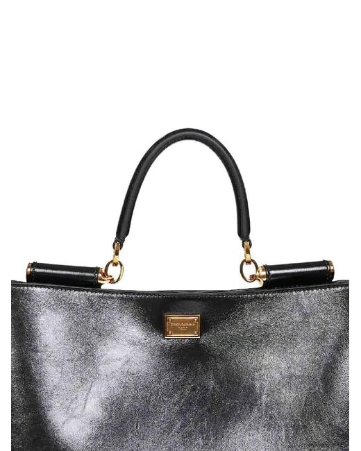 Dolce & Gabbana Black Vittoria Calfskin Handbag