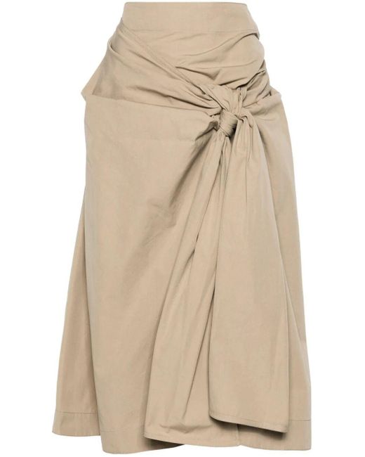 Bottega Veneta Natural Skirt With Knotted Detail