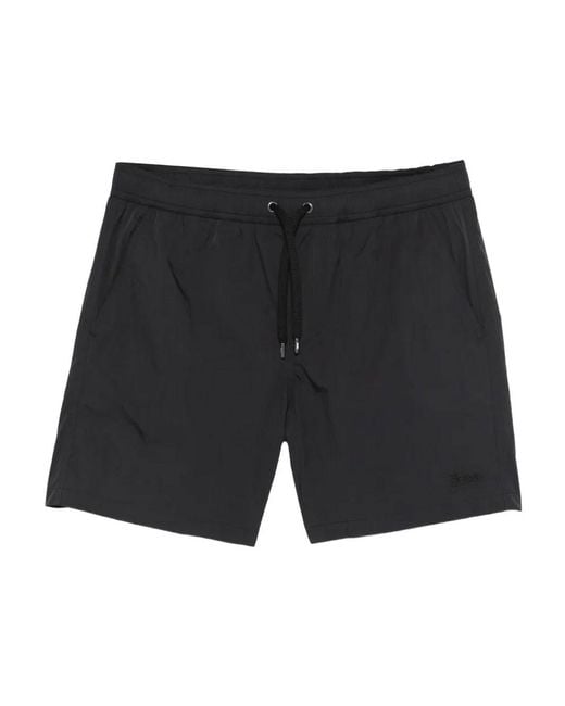 Herno Black Nylon Beach Shorts for men