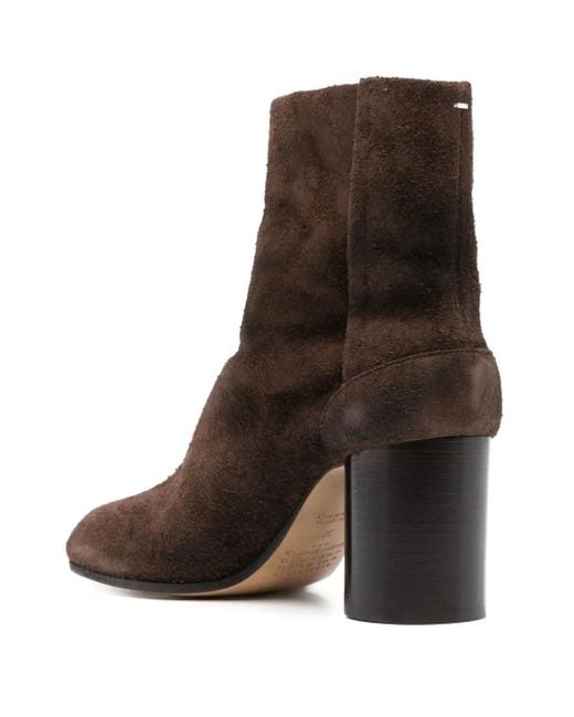 Maison Margiela Brown Tabi 80 Suede Ankle Boots Shoes