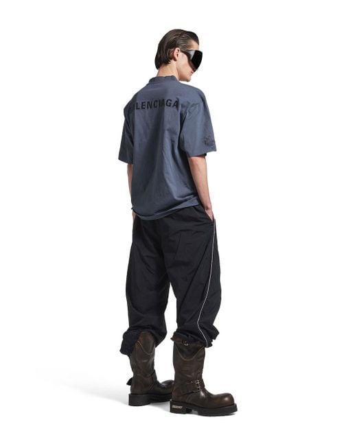 Balenciaga Blue Medium Fit T-Shirt for men