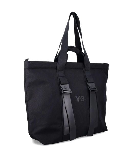 Y-3 Black Shopper Bag With Logo for men