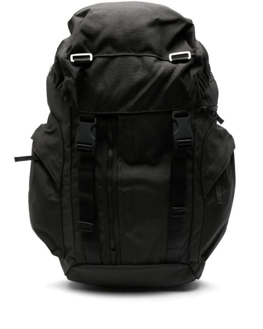 Stone Island Black Resin Treated Cordura 1500 Backpack Bags for men