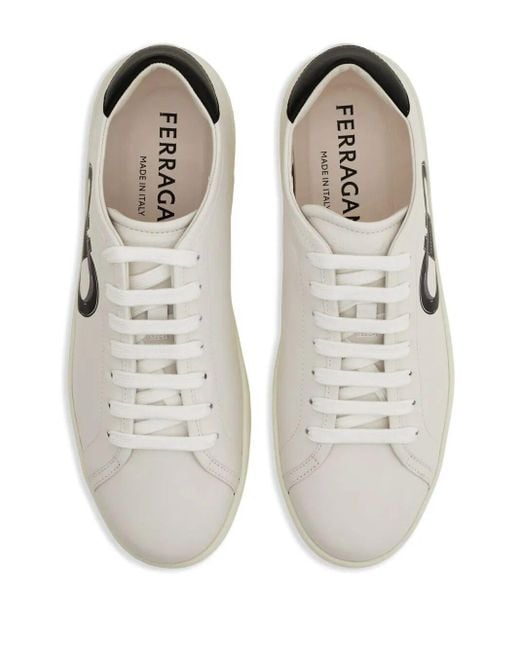 Ferragamo White Brandy 1 Sneaker Con Logo Gancino for men