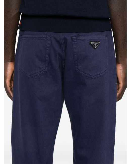 Prada Blue Straight Leg Tapered Jeans for men