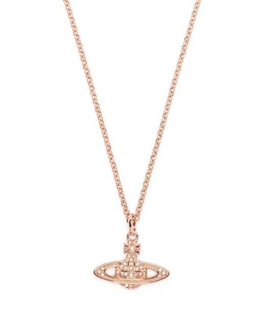 Vivienne Westwood White Orb-Pendant Crystal-Embellished Necklace