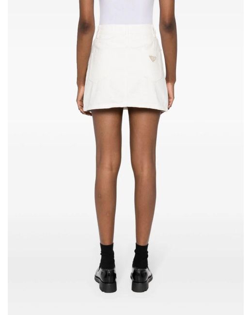 Prada White Denim Skirt
