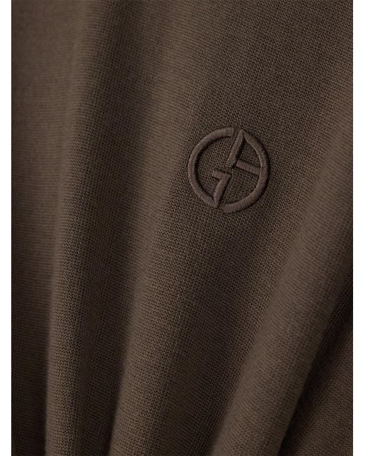 Giorgio Armani Brown Slim Sweater In Virgin Wool With Stockinette Stitch for men
