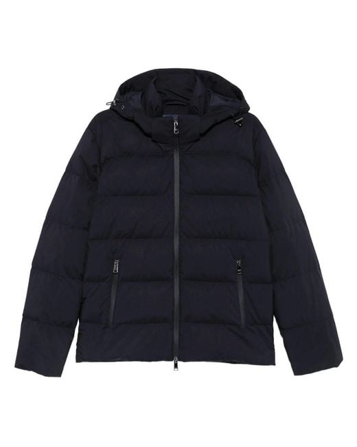 Paul & Shark Blue Down Jacket With Hood for men