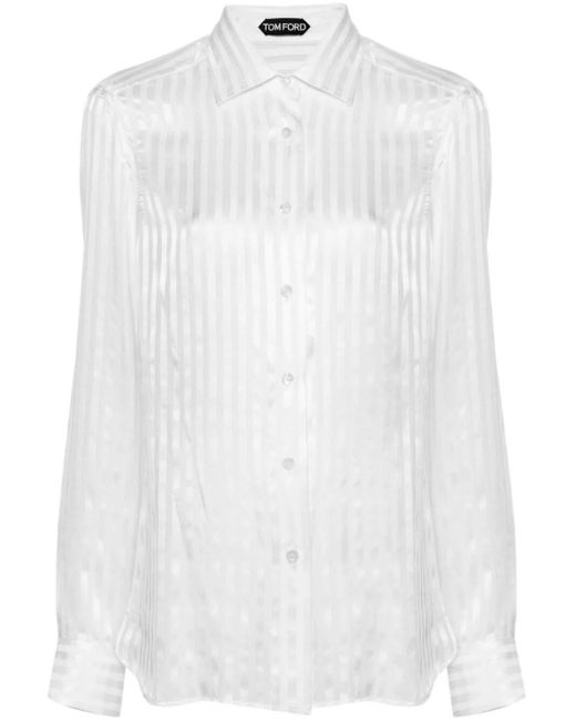 Tom Ford White Striped Silk Shirt