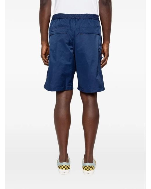 KENZO Blue Logo-Patch Shorts for men