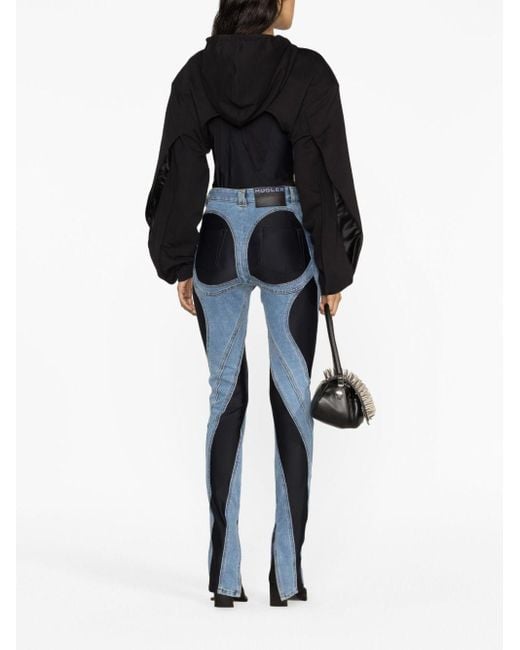 Mugler Blue Slim Jeans With Inserts