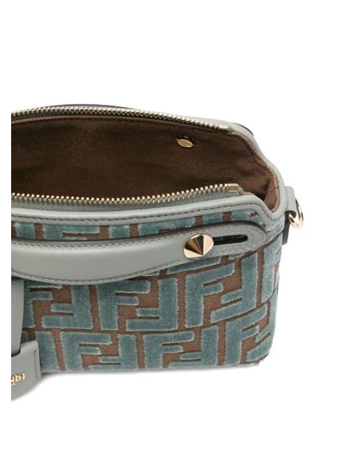 Fendi Gray By The Way Soft Mini Ff Jacquard Velvet Mini- Bags