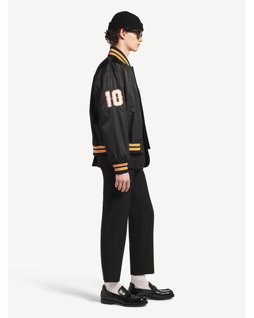 Balenciaga Black Satin Varsity Jacket for men
