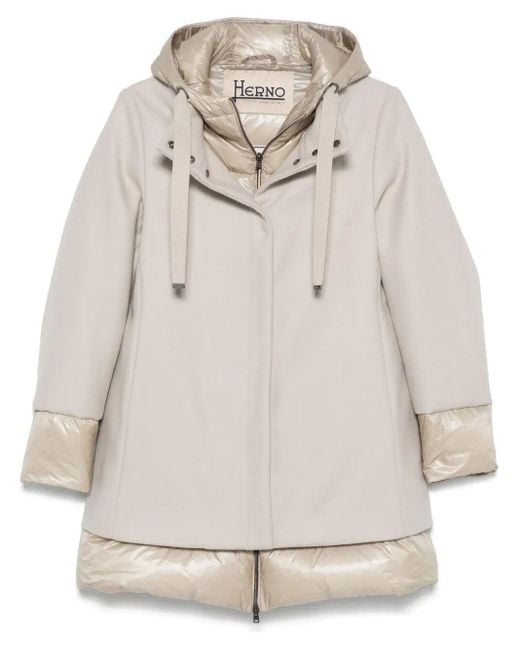 Herno Gray Flared Padded Wool Coat Clothing