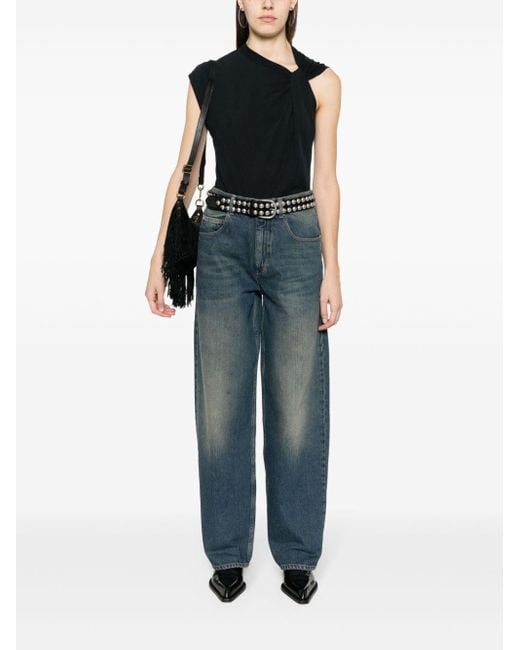 Isabel Marant Blue Joanny Mid-Rise Tapered Jeans