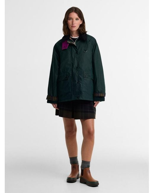 Barbour Green Paul Smith Loves : Long Waxed Spey Jacket
