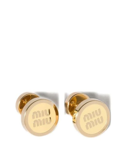 Miu Miu Natural Enameled Metal Earrings
