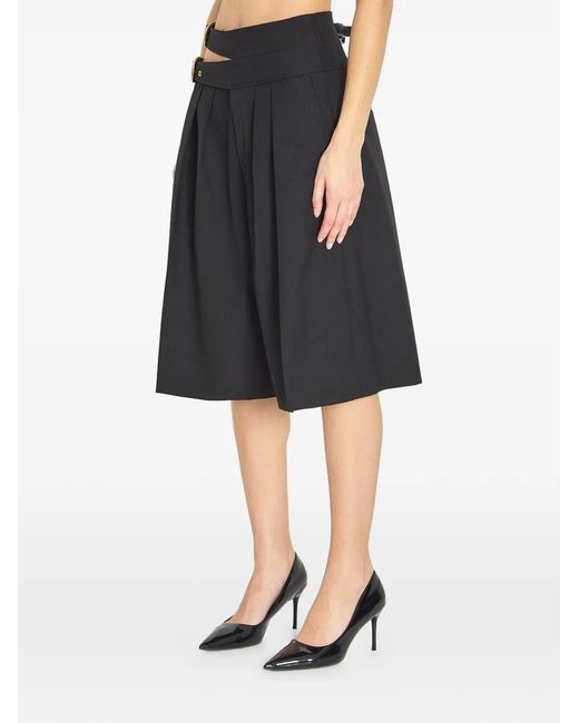 Chloé Blue Wool Bermuda With Double Buckle