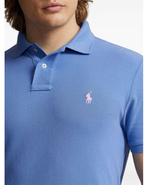 Polo Ralph Lauren Blue Cotton Polo Shirt With Embroidered Logo for men