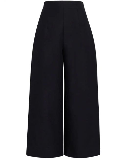 Marni Blue Cropped High-Waisted Trousers