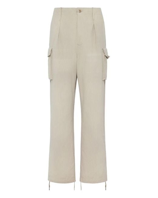 Maison Margiela Natural Full-Length Wide-Leg Fit Cargo Pants for men