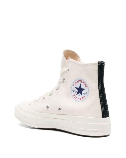 Comme des Garçons White Small Heart High-Top Sneakers Shoes for men