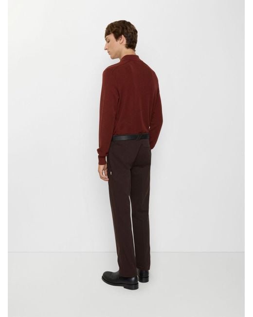 Burberry Brown Cotton Twill Slim Chinos for men