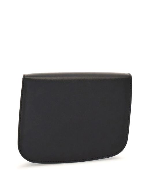 Small Asymmetric leather crossbody bag di Ferragamo in Black