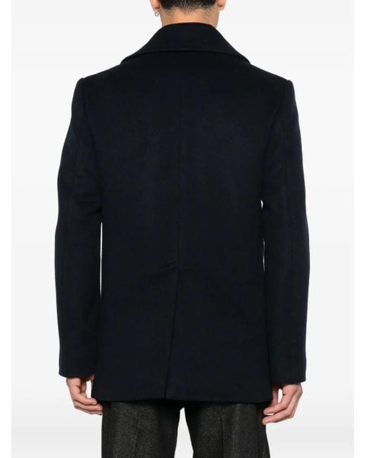 Givenchy Black Double-Breasted Pea Coat for men