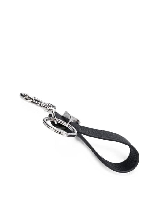 Tod's White Leather Lettering Keychain for men