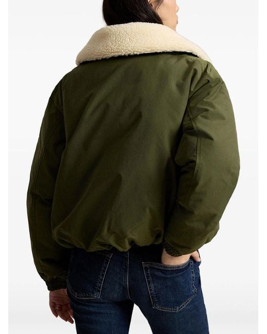 Polo Ralph Lauren Green Windjacket With Shearling Collar