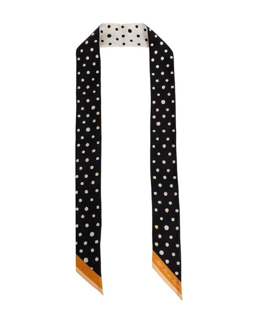 Fendi Black Falena Dots Two-Sided Silk Scarf