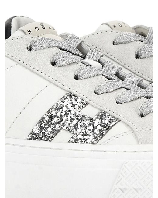 Hogan White H705 Leather Sneakers