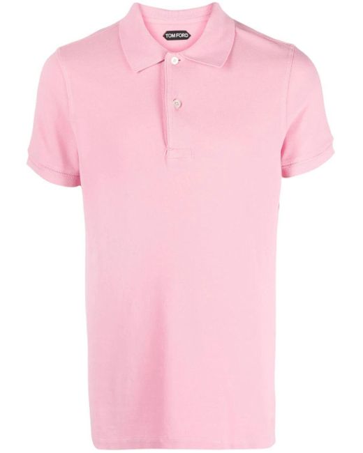Polo A Maniche Corte di Tom Ford in Pink da Uomo
