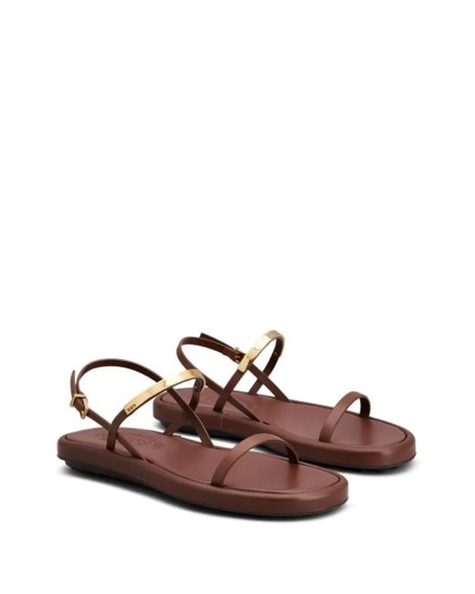 Tod's Brown Leather Sandalwood Shoes