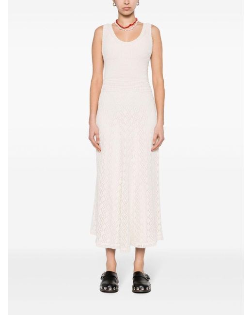 Golden Goose Deluxe Brand White Lowell Knit Maxi Dress Clothing