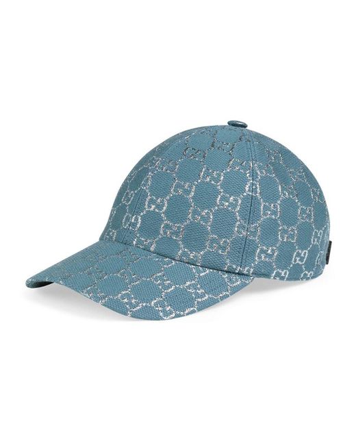Gucci Blue GG Lamé Baseball Hat
