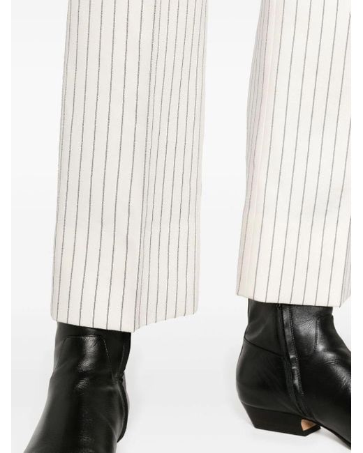 Tom Ford White Wool Striped Trousers