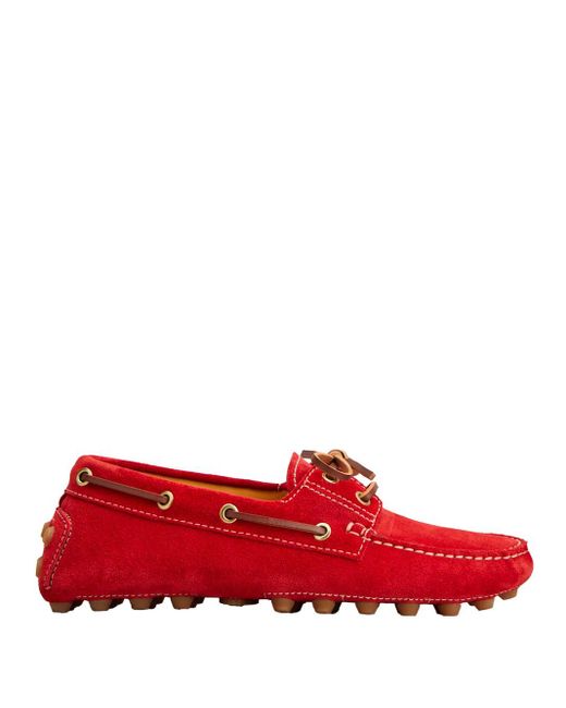 Tod's Red Moccasin Bubble Loafers