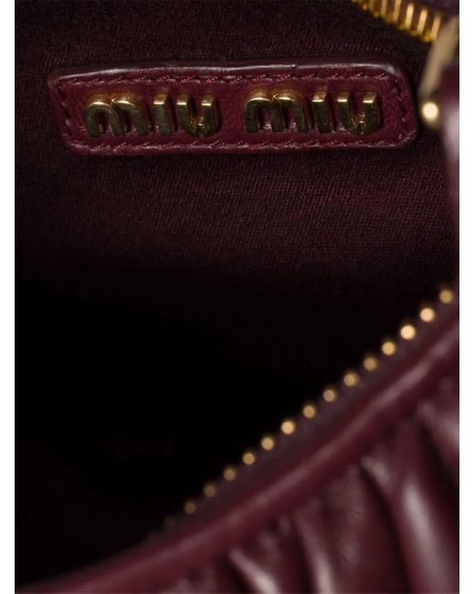 Miu Miu Purple Wander Matelassã Nappa Leather Small Hobo Bag