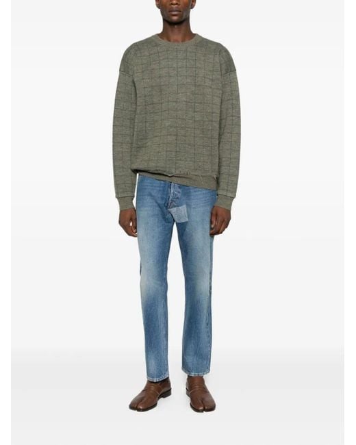 Maison Margiela Green Crew Neck Pullover for men