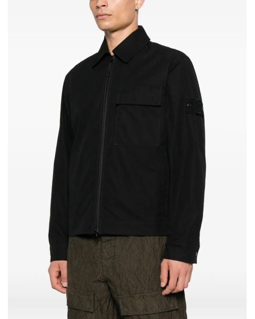 Stone Island Black Jacket With Zip for men