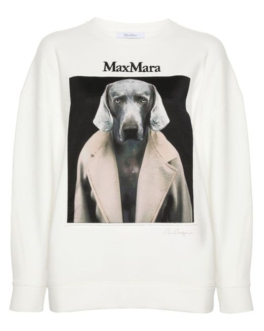 Max Mara Black Printed Cotton Sweatshirt