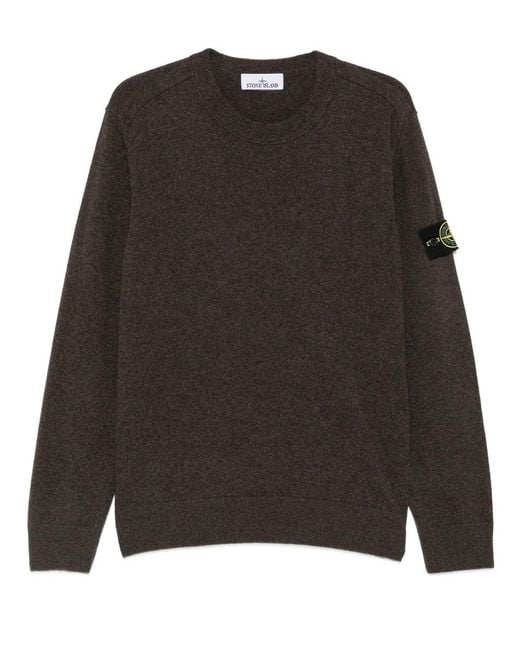 Stone Island Brown Crew Neck Pullover for men
